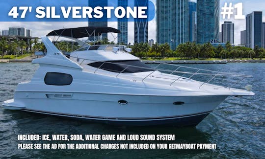 It's Day For a 47ft Silverstone Motor Yacht🚤|Miami Rental🔱