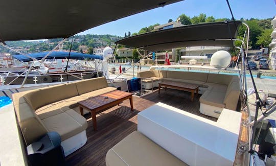 Flybridge is the area with the most beautiful view of our boat.