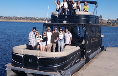 34’x10’ Pontoon Boat-Day & Evening Options - Mission Bay's Largest Luxury Double Decker w/ DJ Quality Stereo