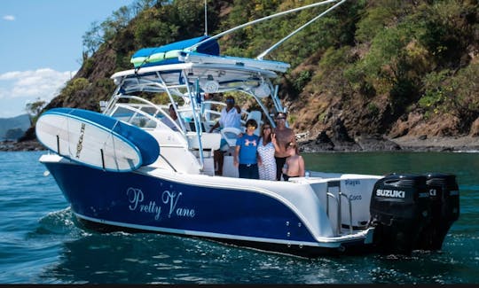 Pêchez ou faites du tourisme en yacht à moteur de 32 pieds dans la province de Guanacaste !