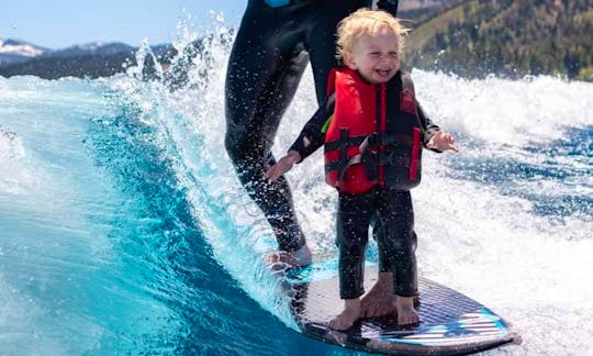 Lake Tahoe watersports w/ Captain and coach on 2023 Moomba Max wakesurf boat