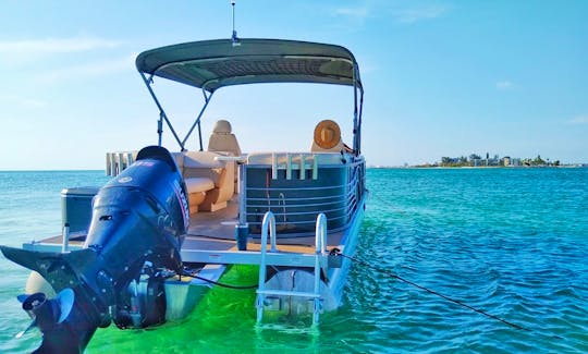 24ft Pontoon with Subwing and YETI-style coolers for Shell Key, cruising, fishing and more!