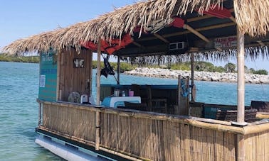 Tiki Pontoon Boat in New Smyrna Beach