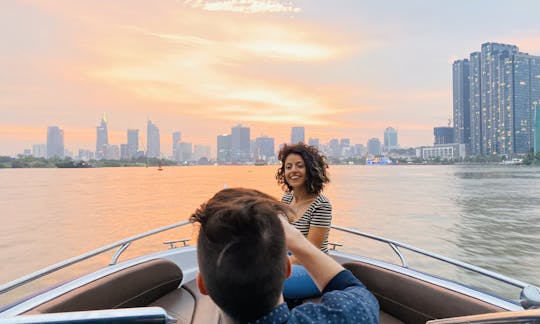 Romantic Sunset Cocktail at the Deck in Ho Chi Minh City, Vietnam