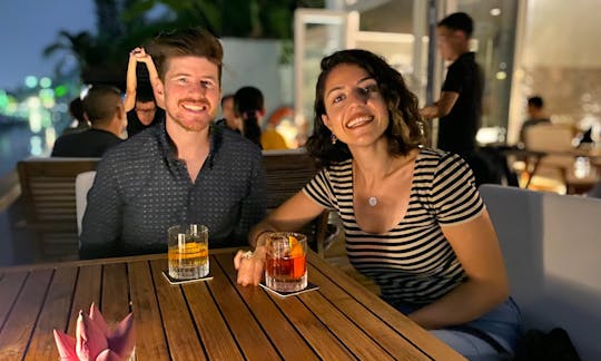 Romantic Sunset Cocktail at the Deck in Ho Chi Minh City, Vietnam