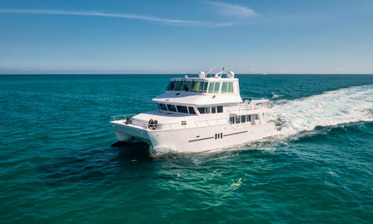 65' Power Catamaran Luxury Yacht in Miami Beach, Florida!