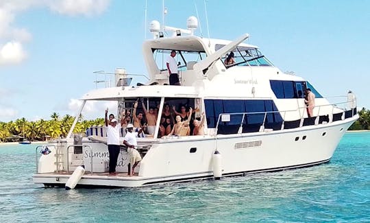 72ft Power Mega Yacht Rental in La Romana, Dominican Republic