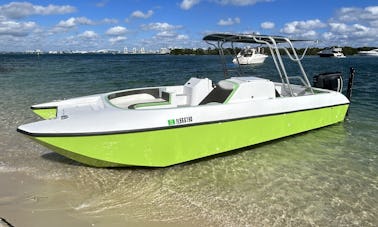 28ft Power Cat Boat for amazing fishing trips in Miami Beach