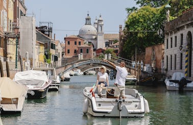Venice Hidden Canal on electric boat