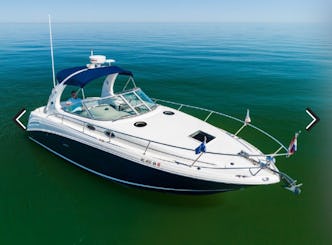Yacht de fête Sea Ray Sundancer pour enfants de 34 pieds ! Yacht super amusant et spacieux