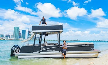 Barco flutuante para festas e festas divertidas de 27 pés em Avalon para até 12 pessoas, passeios turísticos pelo Rio Miami