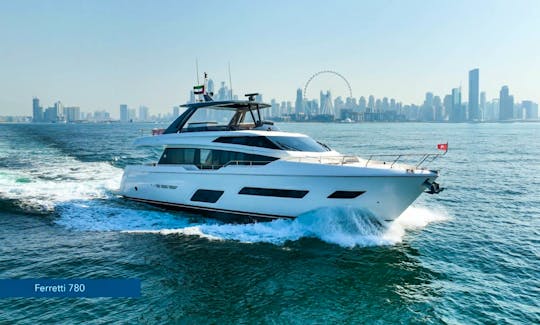 Luxury Ferretti 780 Power Mega Yacht in Dubai