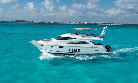 Fairline 70’ Power Mega Yacht with Premium Bar and Chef Included in Cancún, Quintana Roo