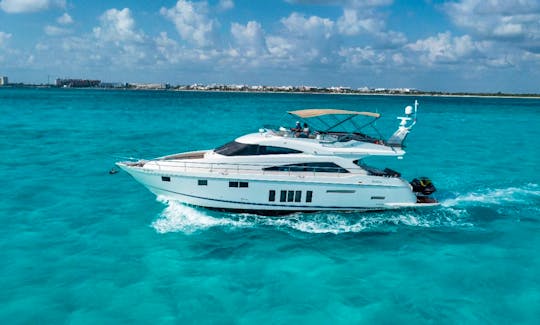 Fairline 68’ Power Mega Yacht with Premium Bar and Chef Included in Cancún, Quintana Roo