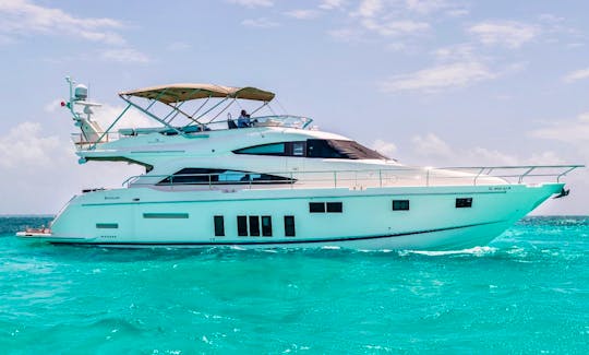 Fairline 70’ Power Mega Yacht with Premium Bar and Chef Included in Cancún, Quintana Roo