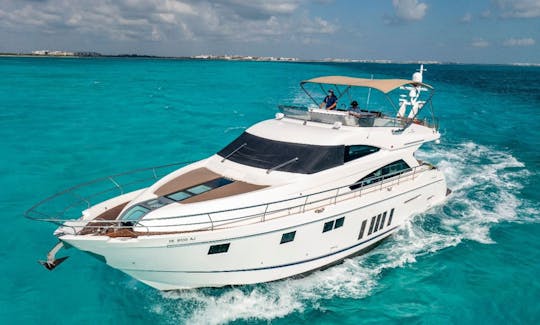 Fairline 70’ Power Mega Yacht with Premium Bar and Chef Included in Cancún, Quintana Roo