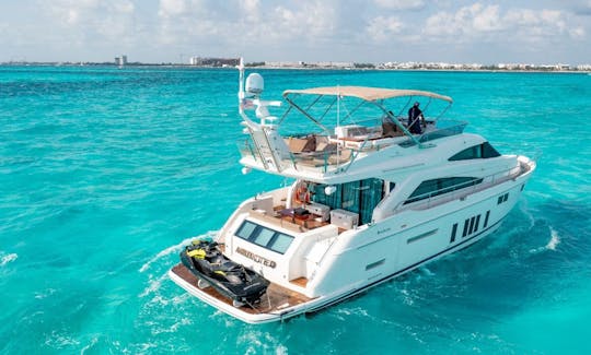 Fairline 70’ Power Mega Yacht with Premium Bar and Chef Included in Cancún, Quintana Roo