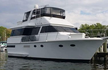 Viking 61' Widebody (17.5 beam) luxury Motor Yacht, 4 Staterooms, 3 Full Bath Available in NYC area.