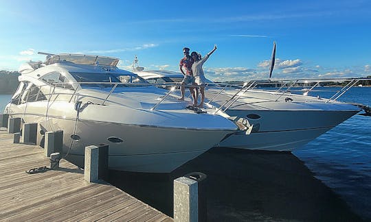 Stylish Yacht Sunseeker Manhattan with a local captain in Helsinki boats, Finland