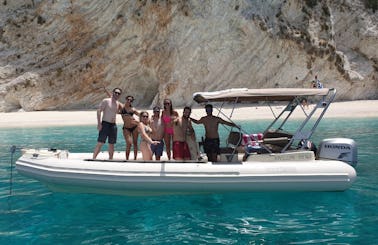 Discover Lefkada with an inflatable boat 25ft Evripus