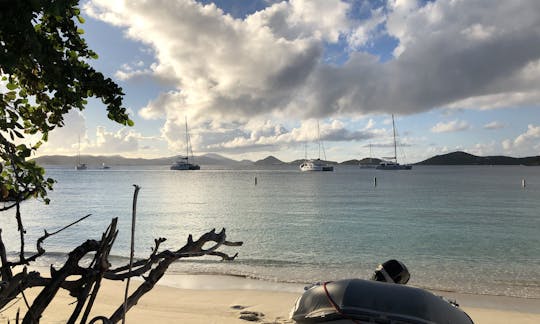 Sailing catamaran in USVI