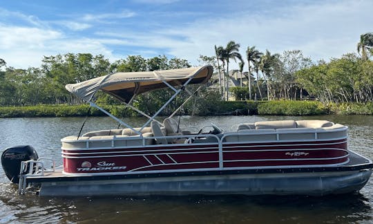 Enjoy Your Day on the Suntracker Party Barge 24DLX with a 150HP Outboard!