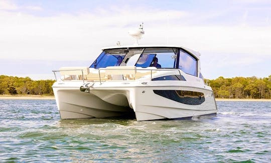 36' Aquila 2021 Power Catamaran + Seabob Rental in East Hampton, New York