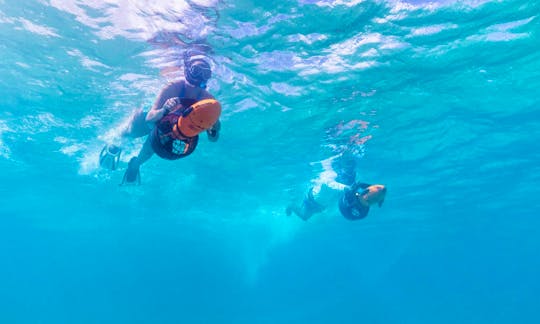 Enjoy the thrill of snorkeling with super cool sea scooters.