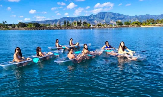 2hr guided Crystal clear kayak and snorkeling tour in Haleiwa