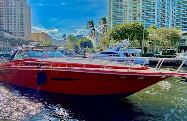 Custom 60' Red Party Yacht for Celebration & Family Outings!