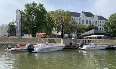 ROTO 450 S family boat with 40 Hp Yamaha engine for hire in Gyor