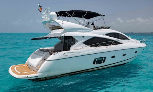 Offre du jour ! Yacht Sunseeker Flybridge de 64 pieds à louer à Cancún, Mexique