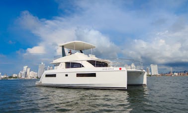 Oferta da semana! Catamarã Leopard de 43 pés para alugar em Cartagena, Colômbia.