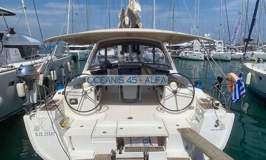 Oceanis 45 available for yacht charter in Corfu at Gouvia marina
