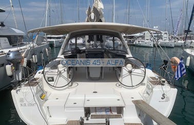 Oceanis 45 available for yacht charter in Corfu at Gouvia marina