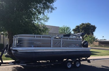 Sun Tracker Party Barge 20 DLX Pontoon Rental in Lake Pleasant, Arizona!