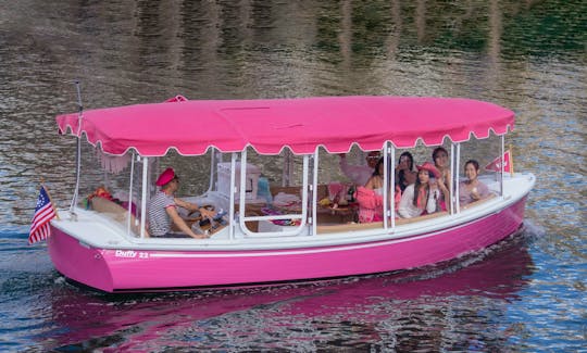 Birthday and Bachelorette party celebration idea on the water! Pink party Boat charters in San Diego Bay.