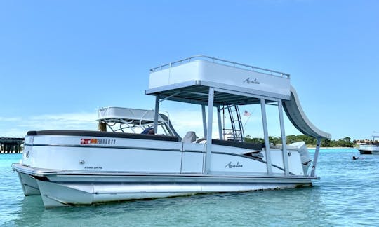 Full Day Pontoon Rental With Captain | 25ft Avalon Catalina Cruise Funship In Panama City