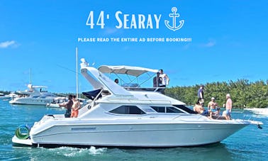 44' Searay Flybridge Motor Yacht Rental in Miami!