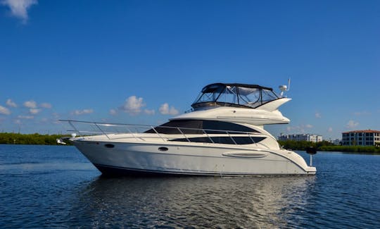 Discover Cancun's natural beauties on this amazing Meridian 40” Yacht