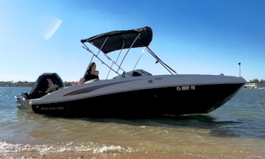 The Sand Bar Express Tahoe T-18 Deck Boat Rental in Dania Beach, Florida