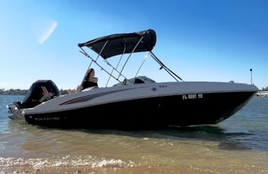 The Sand Bar Express Tahoe T-18 Deck Boat Rental in Dania Beach, Florida