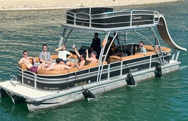30ft Premier Double Decker Tritoon Party Boat on Lake Travis
