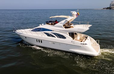 55' Azimut Motor Yacht in Cartagena de Indias (only Hours  in Bahia de cartagena... No islands)from 6:30 pm to 10 pm