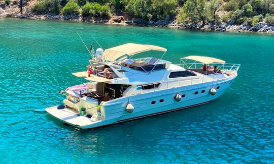 FRT B65 Amazing 65ft Ferretti Mega Yacht holding 6 guests in Muğla, Turkey