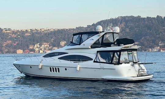 72ft AZM PLUS Mega Yacht available with 3 cabins in Istanbul! B66!