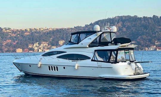 72ft AZM PLUS Mega Yacht available with 3 cabins in Istanbul! B66!