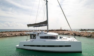 40' Bali Catamaran in Puerto Aventuras, Tulum Luxury Meal Included