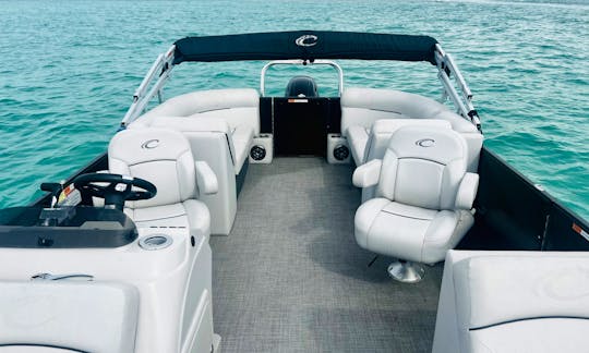Crest 240 Fast Luxury Tritoon! Parties, Events, & Relaxing