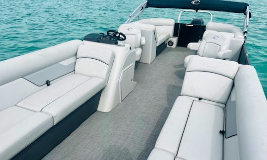Crest 240 Fast Luxury Tritoon! Parties, Events, & Relaxing